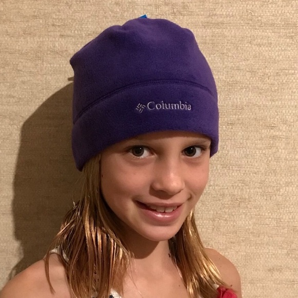 COLUMBIA Youth Purple Polar Fleece Beanie - Picture 1 of 8